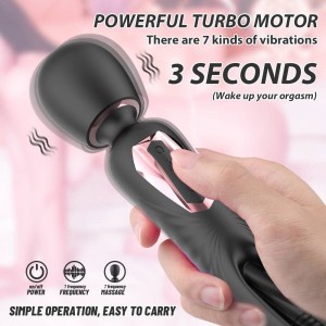 Vibrador Varinha Mágica Duplo Recarregável  com Batidinhas