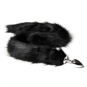 Plug Anal Rabo de Raposa 81 cm Preto