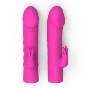 Vibrador Recarregável Mini Pênis com Estimulador Clitoriano