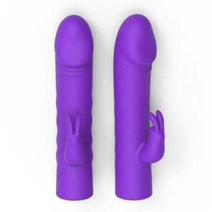 Vibrador Recarregável Mini Pênis com Estimulador Clitoriano