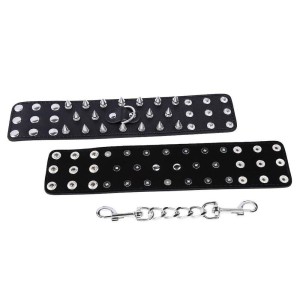 Algemas de Couro com Rebites e Corrente