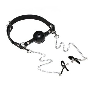 Mordaça com Esfera Central e Corrente