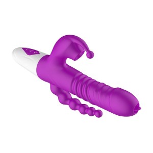 Vibrador Pulsador Triplo Vai e Vem com Aquecimento