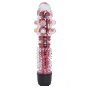  VIBRADOR MULTIVELOCIDADE C/ CAPA TEXTURIZADA E PÉROLAS MASSAGEADORAS