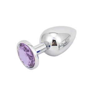 PLUG ANAL EM ALUMÍNIO GRANDE COM PEDRA