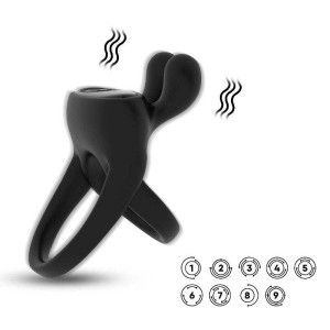 Anel Peniano Duplo Recarregável com Estimulador de Clitóris