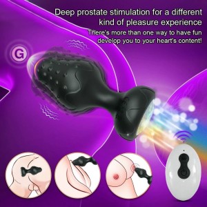 Plug Anal em Silicone com Luz Led e Controle Remoto