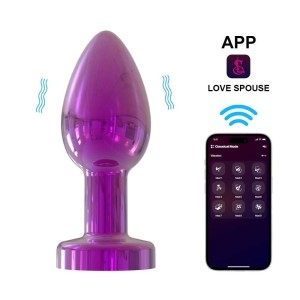 Plug Anal Cromado com 10 Modos de Vibração e Controle por Aplicativo 