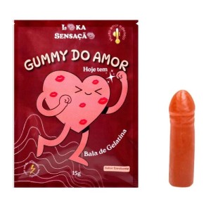 Gummy do Amor Hoje Tem Bala de Gelatina Masculino 15g Loka Sensação