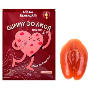 Gummy do Amor Hoje Tem Bala de Gelatina Feminino 15g Loka Sensação