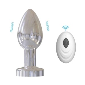 Plug Anal Cromado com 10 Modos de Vibração e Controle Remoto 