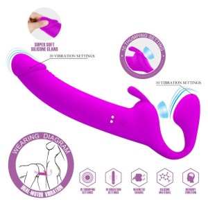  Vibrador Strapless Recarregável com Tapinhas