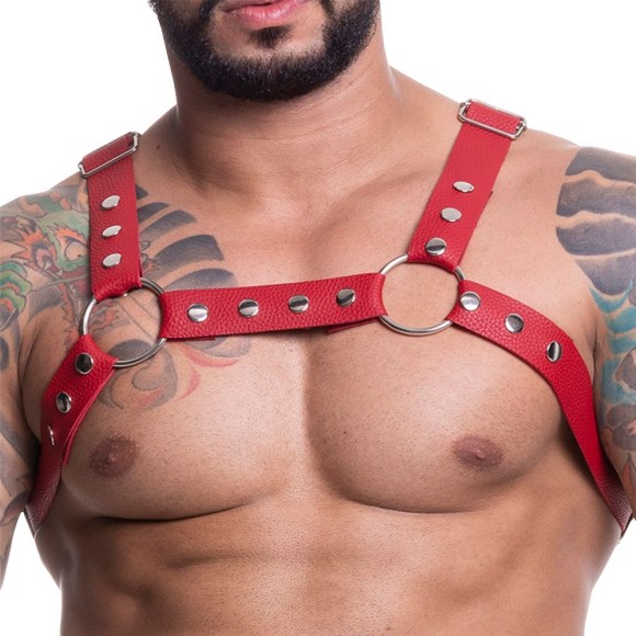 HARNESS EM COURO SINTÉTICO FORMATO 0 PRETO SD CLOTHING