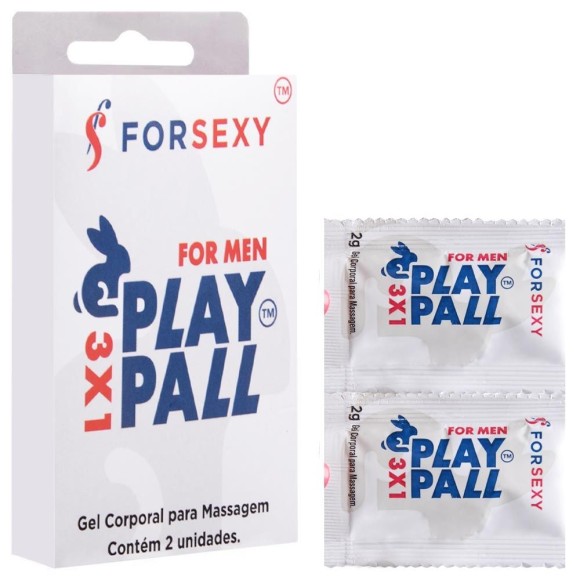 Play Pall 3X1 Gel Masculino  02 Unidades For Sexy