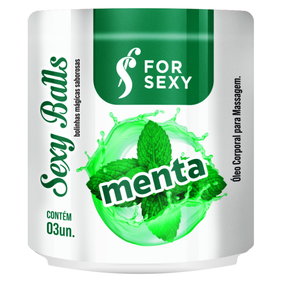 BOLINHAS SEXY BALLS BEIJÁVEIS MENTA COM 3 UNIDADES FOR SEXY