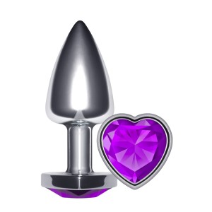 PLUG ANAL CORAÇÃO UNIQUE SILVER - LILÁS