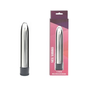 VIBRADOR PERSONAL 13,5cm MULTIVELOCIDADE PRATEADO