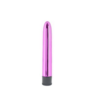 VIBRADOR PERSONAL CROMADO 17cm E MULTIVELOCIDADE  ROXO METÁLICO
