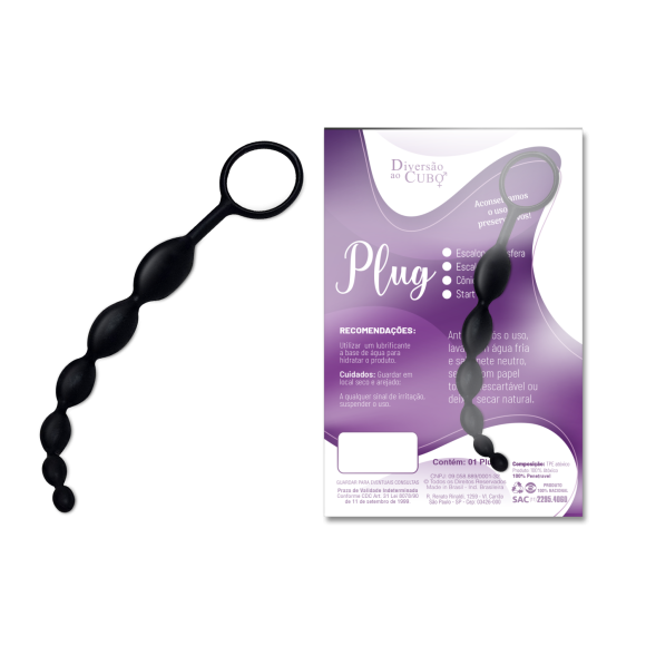 PLUG ANAL ESCALONADO FLEXIVEL DIVERSÃO AO CUBO