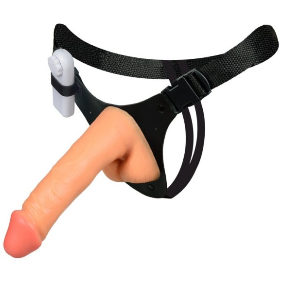 CINTA C/ PÊNIS VIBRO 19,5 X 4,8cm CREME LA PIMIENTA