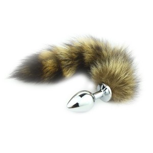 PLUG ANAL EM METAL 7 CM COM CAUDA RAPOSA - PEQUENO GUANG