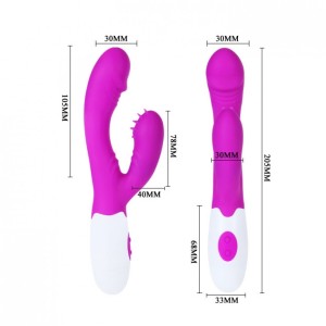 Vibrador com Estimulador Clitoriano com 30 Modos de Vibração à Pilha