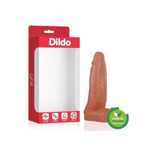 DILDO - PRÓTESE MARTE EM FORMATO DE PÊNIS COM ESCROTO  16 X 4,5 CM - ADÃO E EVA