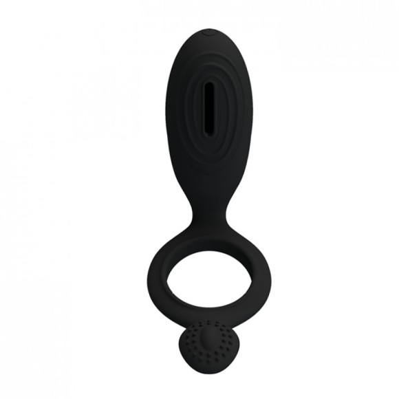 ANEL PENIANO EM SILICONE COM ESTIMULADOR CLITORIANO VIBRATÓRIO PRETTY LOVE ETHEL