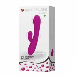 VIBRADOR COM ESTIMULADOR CLITORIANO COM 30 MODOS DE VIBRAÇÃO PRETTY LOVE VICTOR DAN
