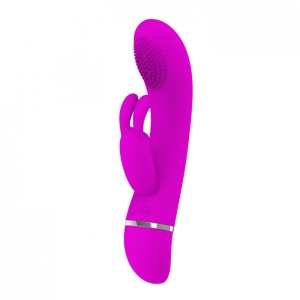 Vibrador Ponto G com Estimulador Clitoriano Coelho à Pilha