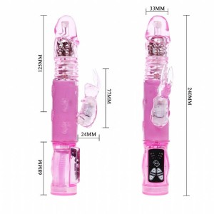 VIBRADOR ROTATIVO VAI E VEM CRAZY BUNNY COM ESTIMULADOR COELHO - PRETTY LOVE DAN