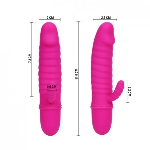 MINI VIBRADOR PONTO G COM ESTIMULADOR CLITORIANO E 10 MODOS DE VIBRAÇÃO PRETTY LOVE ARND