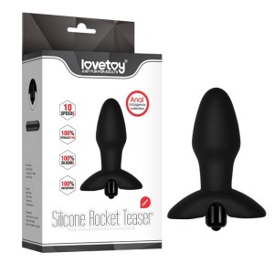 PLUG ANAL SILICONE ROCKET TEASER C/ 10 MODOS DE VIBRAÇÃO LOVETOY