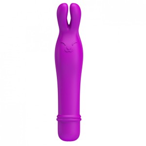 MINI VIBRADOR COM ORELHAS DE COELHO E 10 MODOS DE VIBRAÇÃO  PRETTY LOVE ELVIRA