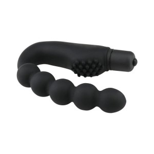 Estimulador de próstata com esferas escalonadas e cápsula vibratória