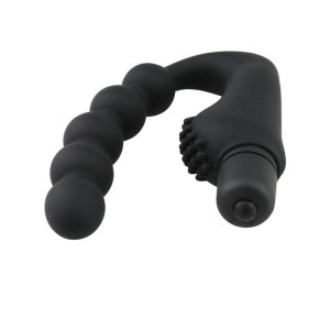 Estimulador de próstata com esferas escalonadas e cápsula vibratória