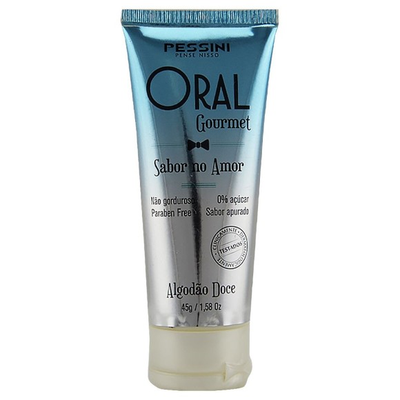 ORAL GOURMET SABOR NO AMOR GEL COMESTÍVEL ALGODÃO DOCE 45ml PESSINI