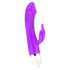 VIBRADOR COM SALIÊNCIAS E ESTIMULADOR CLITORIANO COM 10 MODOS DE VIBRAÇÃO - GUANG
