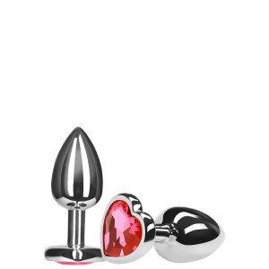 Plug Anal Jóia em Alumínio Coração Rosa Pequeno