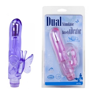 Vibrador com Estimulador Clitoriano Borboleta à Pilha