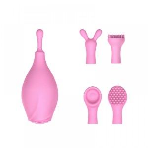 Estimulador de Clitóris Reacarregável com 7 Vibrações e 4 Pontas Removíveis.