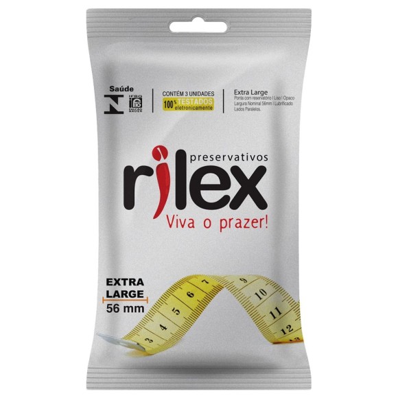 Preservativo Extra Large (Tamanho Grande) 03 Unidades Rilex