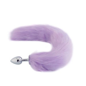 Plug Anal em Aluminio 7cm com Cauda Lilás