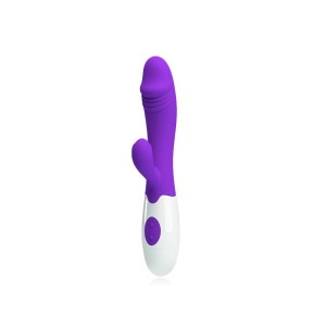 Vibrador Formato Glande  com Estimulador Clitoriano à Pilha