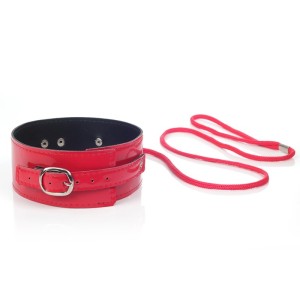 COLEIRA EM VINIL VERMELHO