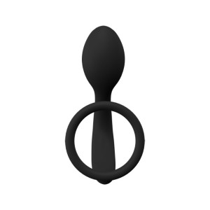 ANEL PENIANO EM SILICONE COM PLUG ANAL POSSUI INCLINAÇÃO PARA ESTIMULAÇÃO DA PRÓSTATA