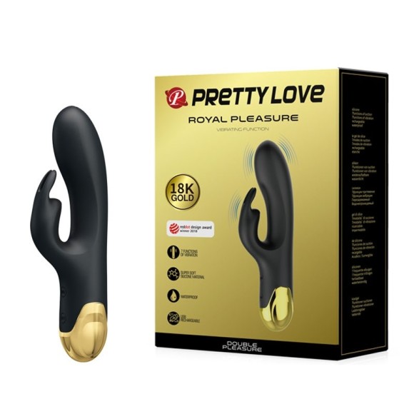  PRETTY LOVE DOUBLE PLEASURE Vibrador Recarregável com Detalhe em Ouro