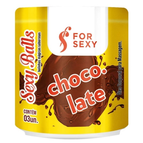 BOLINHAS SEXY BALLS BEIJÁVEIS CHOCOLATE COM 3 UNIDADES FOR SEXY