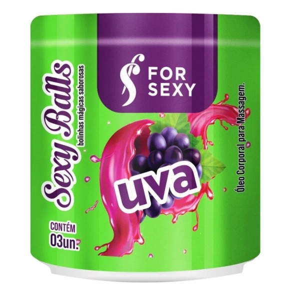 BOLINHAS SEXY BALLS BEIJÁVEIS UVA COM 3 UNIDADES FOR SEXY