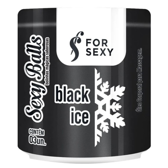 BOLINHAS SEXY BEIJÁVEIS BALLS BLACK ICE COM 3 UNIDADES FOR SEXY